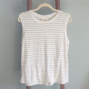 Maurices White and Gray Striped Tank Top